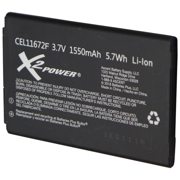 Replacement Battery for LG & Other phones (CEL11672F) 3.7V 1550mAH - Black - X2Power - Simple Cell Shop, Free shipping from Maryland!