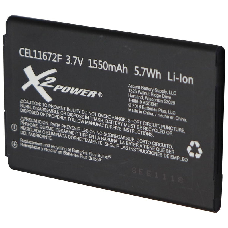 Replacement Battery for LG & Other phones (CEL11672F) 3.7V 1550mAH - Black - X2Power - Simple Cell Shop, Free shipping from Maryland!