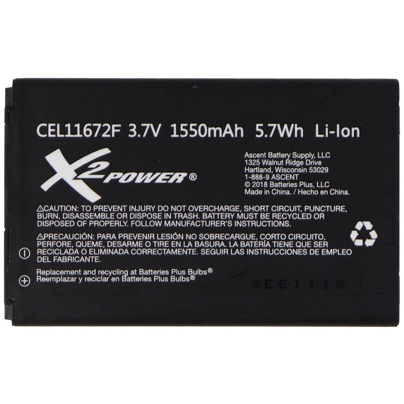 Replacement Battery for LG & Other phones (CEL11672F) 3.7V 1550mAH - Black - X2Power - Simple Cell Shop, Free shipping from Maryland!