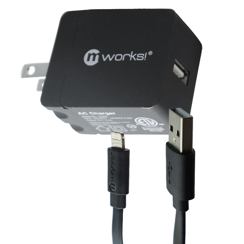 mworks! mPower! Flat 8-Pin Cable and Wall Charger for iPhone/iPad/iPod - Black - mWorks! - Simple Cell Shop, Free shipping from Maryland!