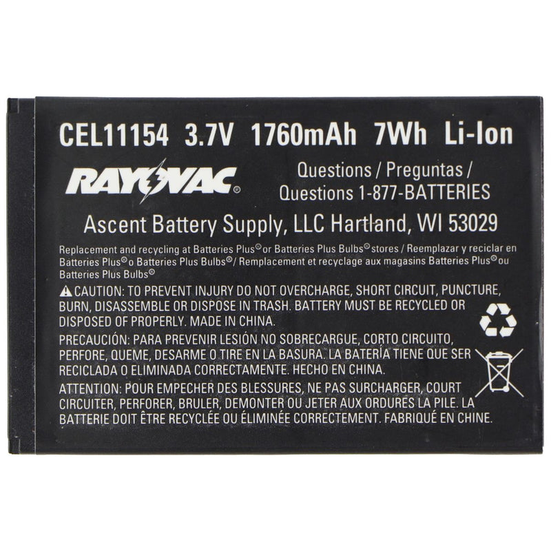 RAYOVAC CEL11154 (3.7V/1760mAh/7Wh) Li-Ion Battery