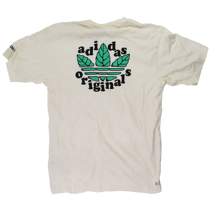 adidas Originals Trefoil Leaves Logo T-Shirt for Men - Cream / Green (Size: S) - Adidas - Simple Cell Shop, Free shipping from Maryland!