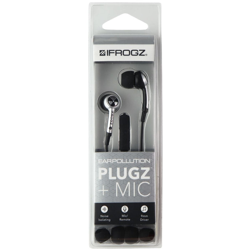 iFrogz Ear Pollution Plugz + Mic Earbuds - Black/Silver - iFrogz - Simple Cell Shop, Free shipping from Maryland!