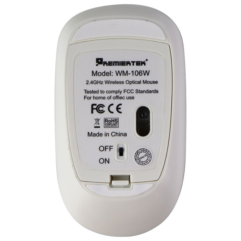 Premiertek 2.4GHz Wireless Optical Mouse 1600 DPI with Dongle - Soft Touch White - Premiektek - Simple Cell Shop, Free shipping from Maryland!