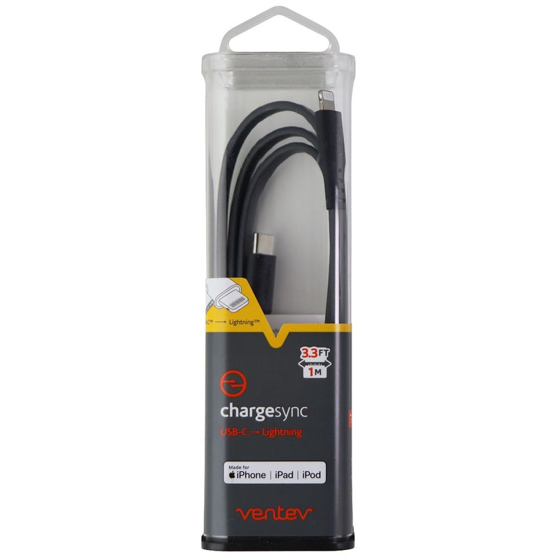 Ventev (3.3-Foot) USB-C Chargesync Flat MFi Cable for iPhone/iPad/iPod - Gray - Ventev - Simple Cell Shop, Free shipping from Maryland!