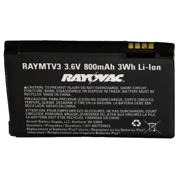 Rayovac OEM Rechargeable 3.6V 800mAh Battery (RAYMTV3) Black - Rayovac - Simple Cell Shop, Free shipping from Maryland!