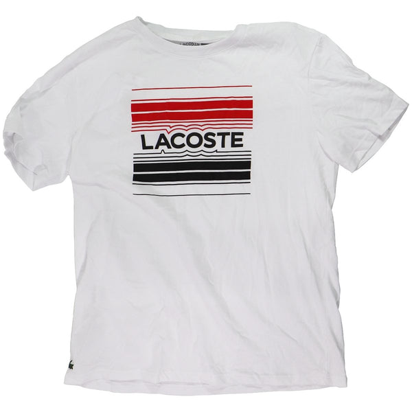Lacoste Short Sleeve Graphic Large Center Chest Tee - White (Size: L) - Lacoste - Simple Cell Shop, Free shipping from Maryland!
