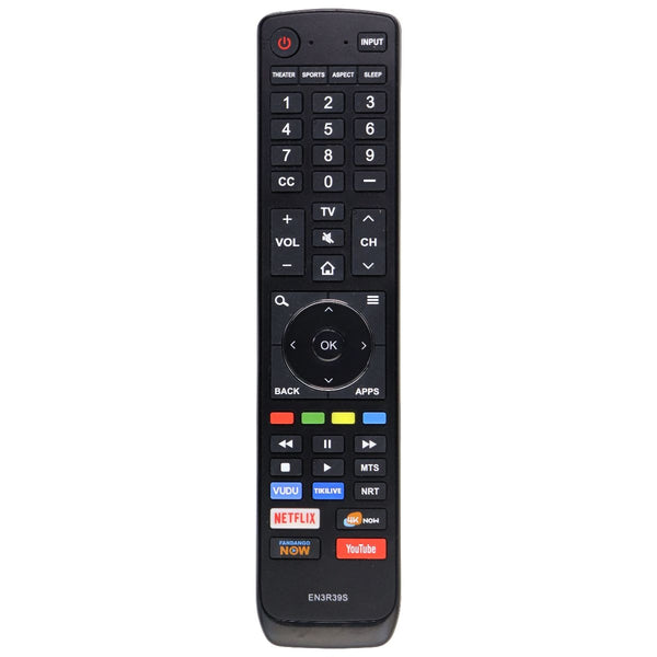 Remote (EN3R39S) for Hisense & Sharp TVs Netflix/4KNow/Fandango/Youtube - Black - Unbranded - Simple Cell Shop, Free shipping from Maryland!