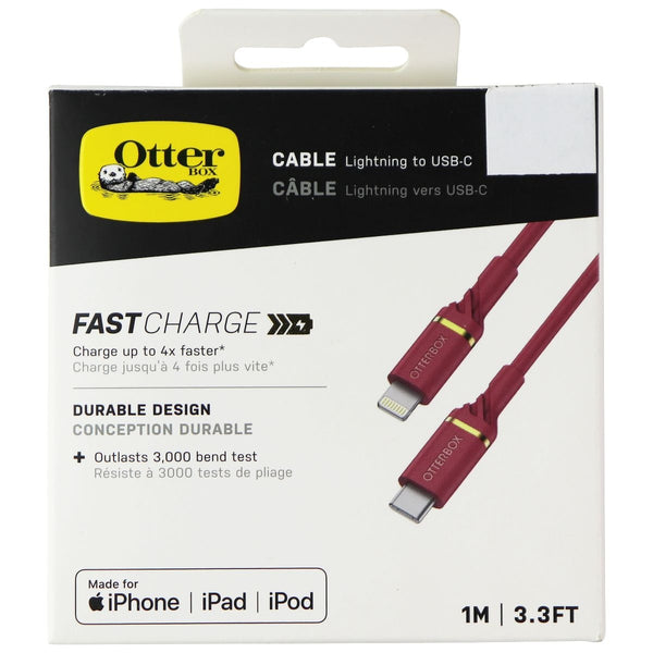 OtterBox (3.3-Ft) Fast Charge USB-C to 8-Pin Cable for iPhone/iPad - Red - OtterBox - Simple Cell Shop, Free shipping from Maryland!