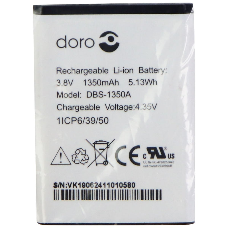 doro Rechargeable (3.8V) Li-ion Battery 1350mAh for doro 7050 (DBS-1350A) - Doro - Simple Cell Shop, Free shipping from Maryland!