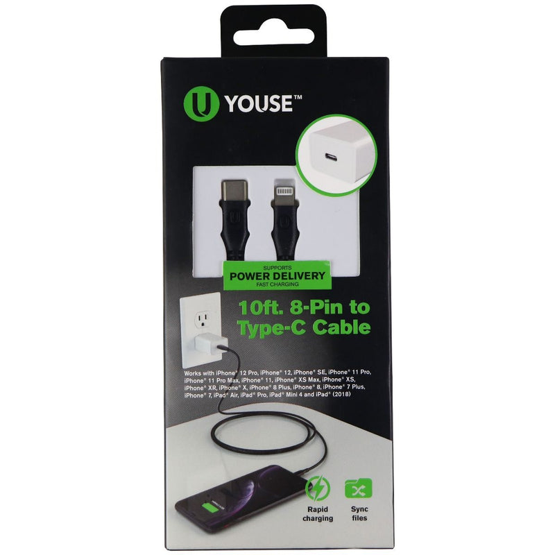UYouse (10-Foot) USB-C Cable for iPhone/iPad - Black - UYouse - Simple Cell Shop, Free shipping from Maryland!