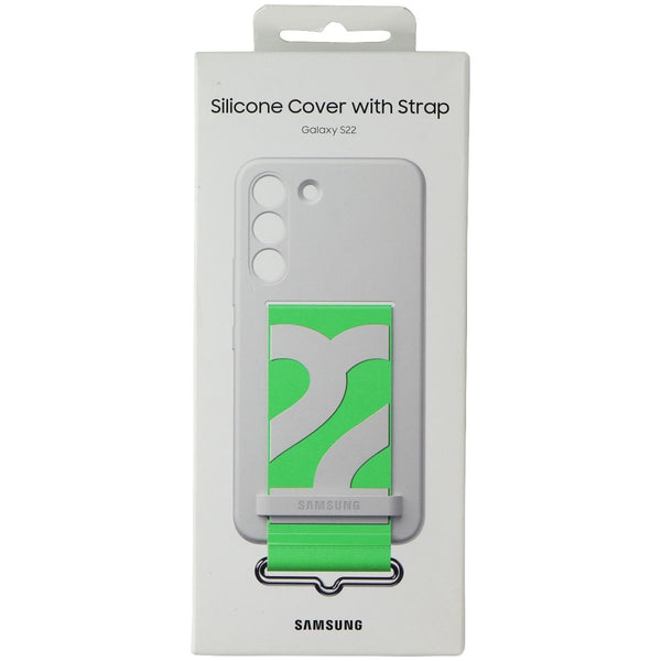 SAMSUNG Silicone Cover with Strap for Samsung Galaxy S22 - White / Green