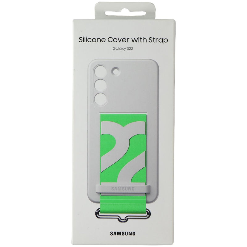 SAMSUNG Silicone Cover with Strap for Samsung Galaxy S22 - White / Green