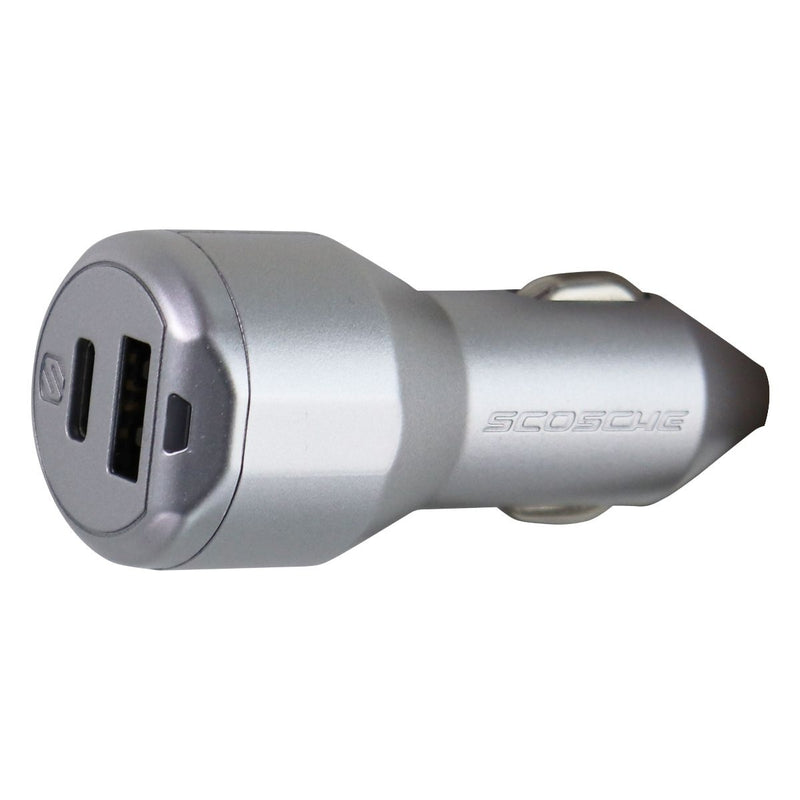 Scosche PowerVolt 3.0 USB-C & USB-A Fast Charger for Cars & Vehicles - Silver - Scosche - Simple Cell Shop, Free shipping from Maryland!