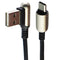 Hoco 4-Ft Braided USB-C to (Right Angle USB-A) Charge/Sync Cable - Gold/Black - Hoco. - Simple Cell Shop, Free shipping from Maryland!