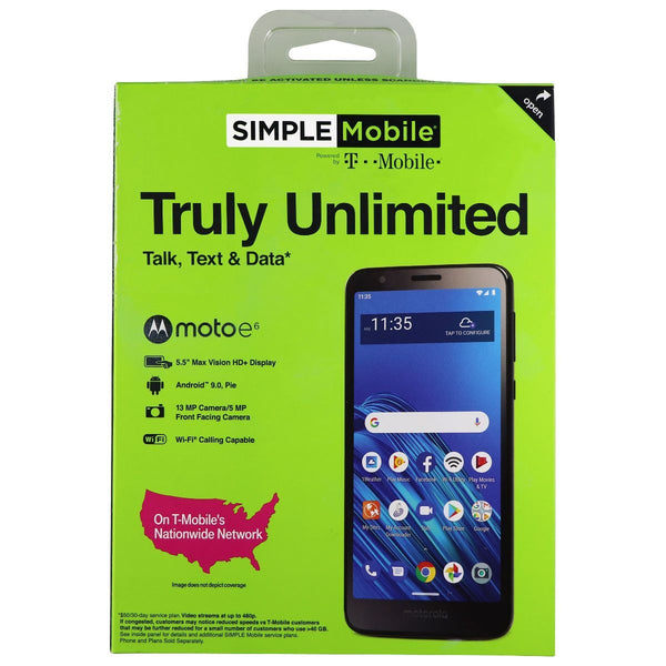 Motorola Moto e6 (5.5-inch) (XT2005DL) Simple Mobile Pre-Paid - 16GB/Black - Motorola - Simple Cell Shop, Free shipping from Maryland!