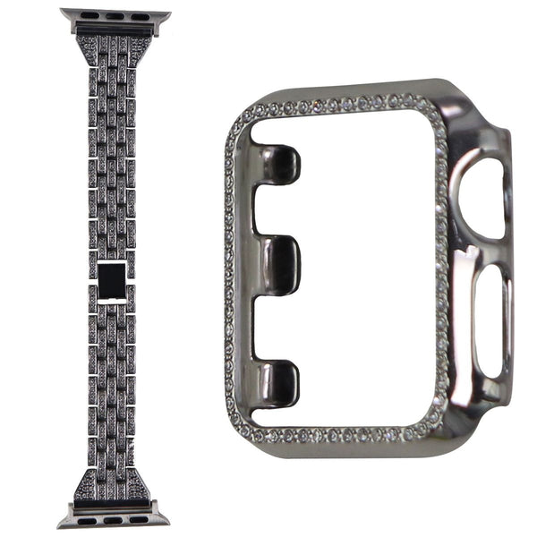 Womens 38mm Metal Gem Band + Protective Cover for Apple Watch 38mm/40mm - Silver - Unbranded - Simple Cell Shop, Free shipping from Maryland!