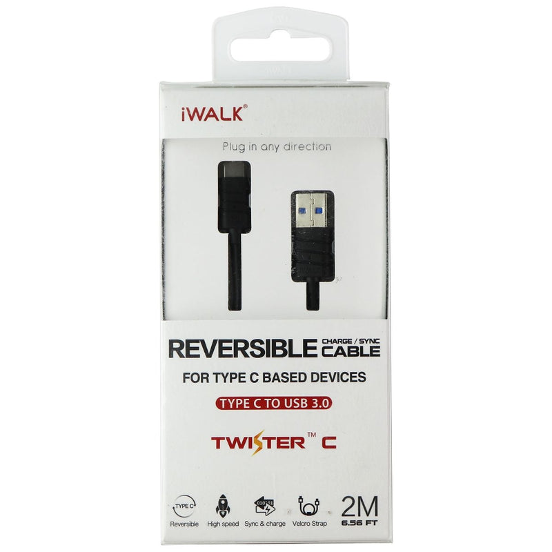 iWALK Reversible Charge & Sync USB-C to USB 3.0 Cable (6.6FT) - Black - iWalk - Simple Cell Shop, Free shipping from Maryland!