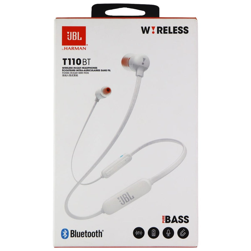 JBL T110BT Wireless In-Ear Neckband Headphones - White (JBLT110WHT) - JBL - Simple Cell Shop, Free shipping from Maryland!