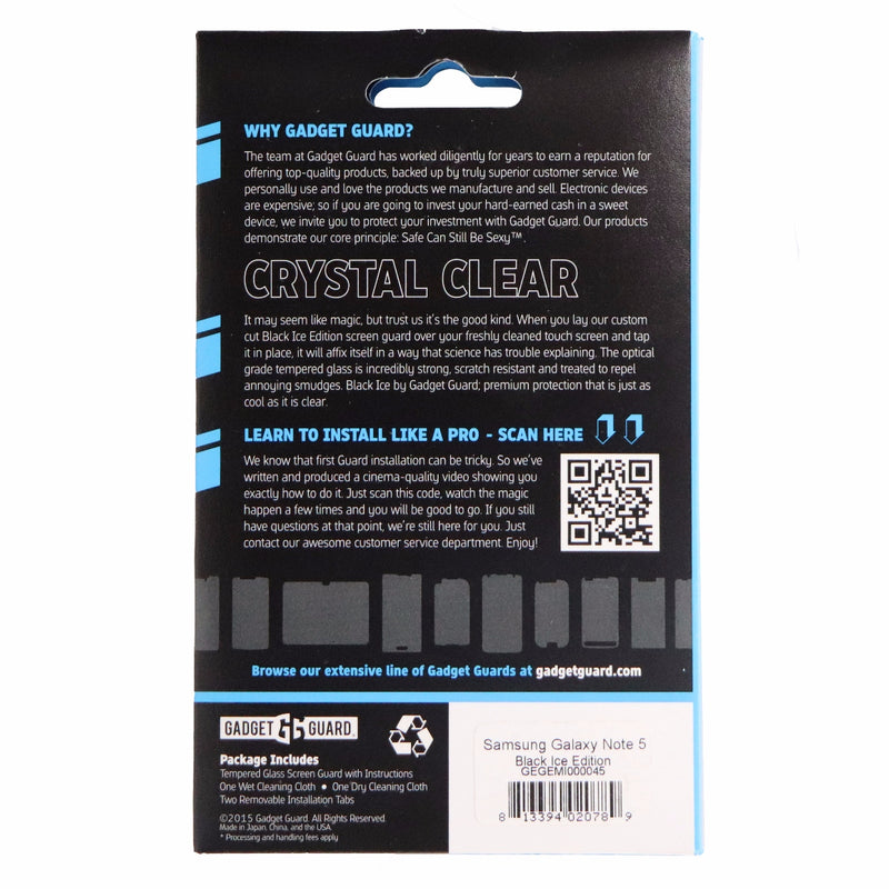 Gadget Guard Black Ice Tempered Glass Screen Protector for Galaxy Note 5 - Clear - Gadget Guard - Simple Cell Shop, Free shipping from Maryland!