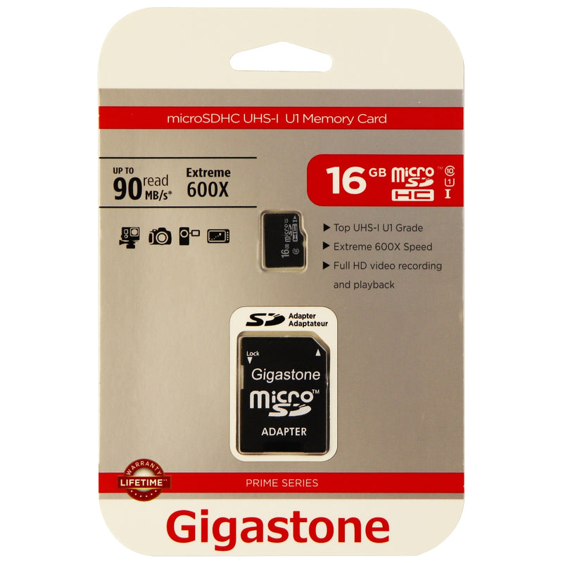 Gigastone MicroSDHC UHS-1 Class 10 (16GB) Memory Card and Adapter - Black - Gigastone - Simple Cell Shop, Free shipping from Maryland!