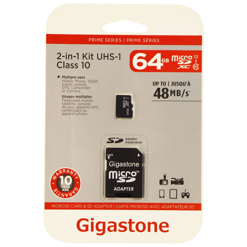 Gigastone 2-in-1 Kit UHS-1 Class 10 64GB Micro SDXC 48MB/s Memory Card - Gigastone - Simple Cell Shop, Free shipping from Maryland!