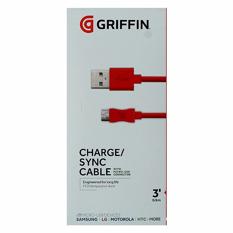Griffin ( GC40598 ) Charge/Sync Cable for Micro - USB Devices - Red - Griffin - Simple Cell Shop, Free shipping from Maryland!
