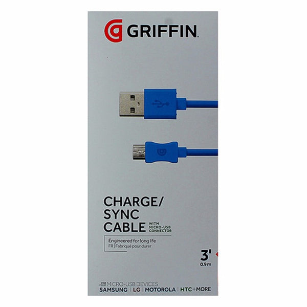 Griffin (GC40180) 3ft  Charge and Sync Cable for Micro USB Devices - Blue - Griffin - Simple Cell Shop, Free shipping from Maryland!