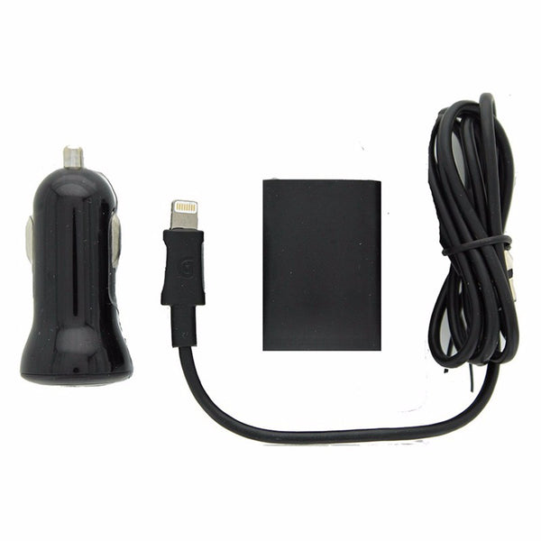 Griffin 2.1A Car and Wall Charger with 3 Ft Cable for iPhones - Black - Griffin - Simple Cell Shop, Free shipping from Maryland!