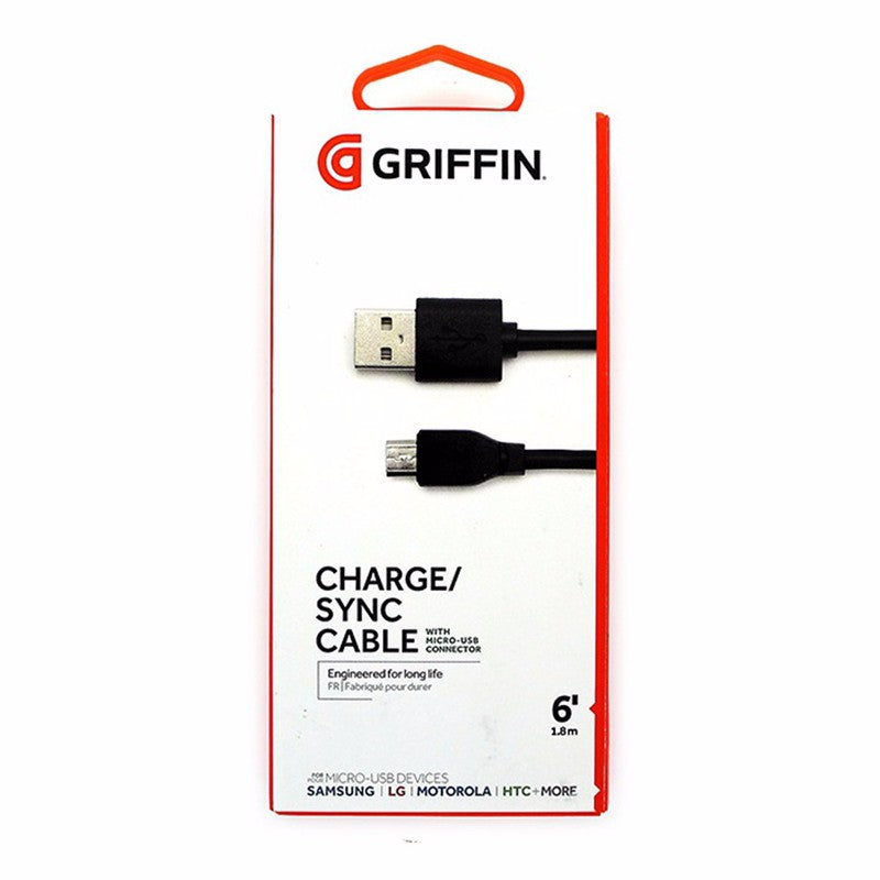Griffin 6-ft Charge and Sync Cable for Micro-USB Devices - Black - Griffin - Simple Cell Shop, Free shipping from Maryland!