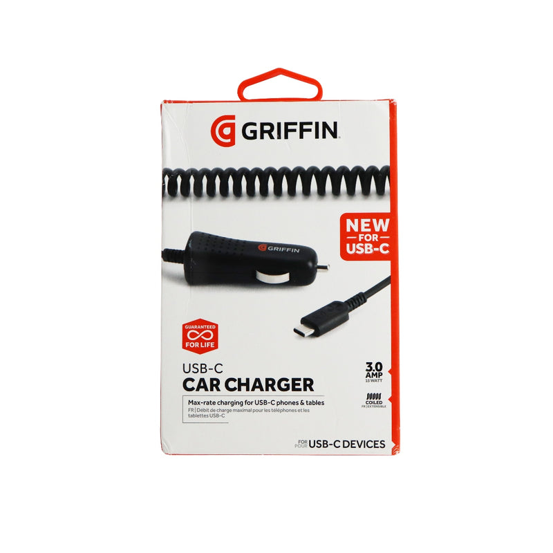Griffin PowerJolt SE 3FT USB-C (Type C) 15W 3A Coiled Car Charger - Black - Griffin - Simple Cell Shop, Free shipping from Maryland!