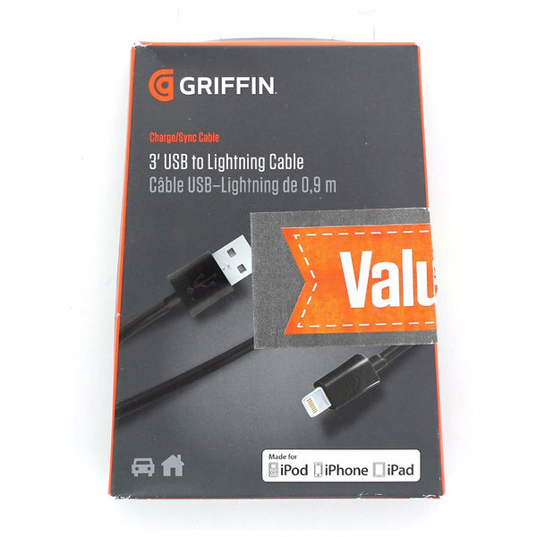 Griffin (GC36670) 3Ft Charge/Sync Cable for iPhones - Black - Griffin - Simple Cell Shop, Free shipping from Maryland!