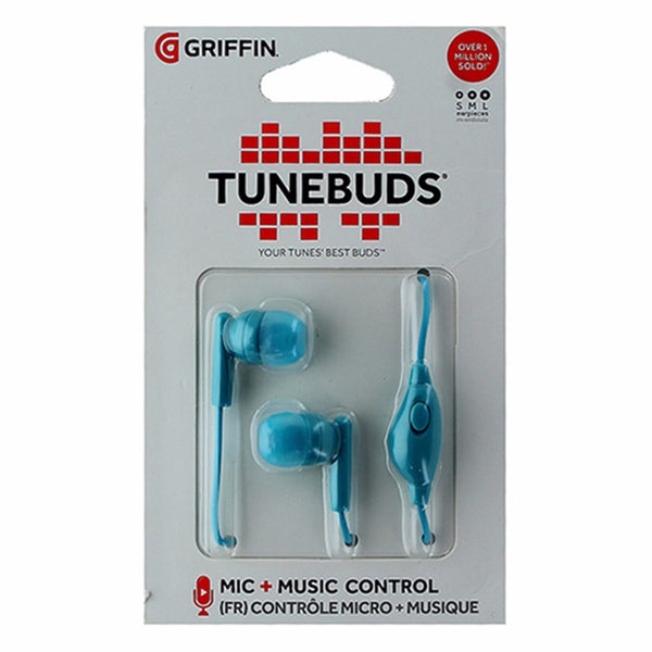 Griffin TUNEBUDS Stereo Handsfree Headset with Inline Control - Light Blue - Griffin - Simple Cell Shop, Free shipping from Maryland!