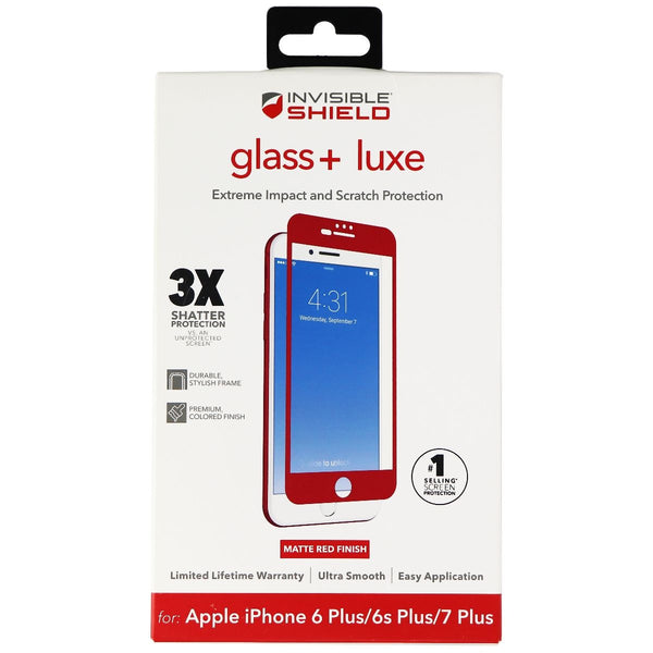 ZAGG InvisibleShield (Glass+ Luxe) Screen Protector for iPhone 7+/6s+/6+ - Red - Zagg - Simple Cell Shop, Free shipping from Maryland!