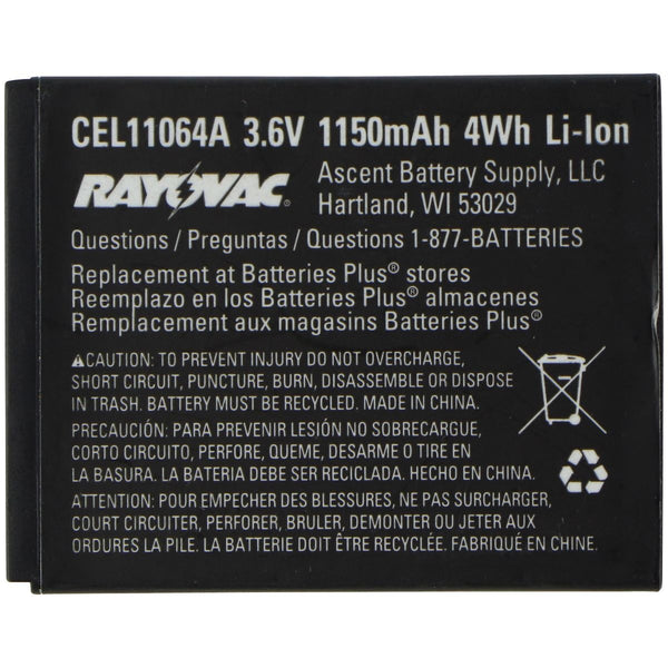 RAYOVAC CEL11064A (3.6V/1150mAh/4Wh) Li-Ion Cell/Smart Phone Battery