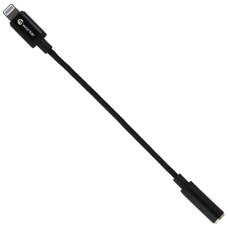 mworks! mPULSE! Braided MFi 3.5mm Aux to 8-Pin Adapter for iPhone/iPad - Black - mWorks! - Simple Cell Shop, Free shipping from Maryland!