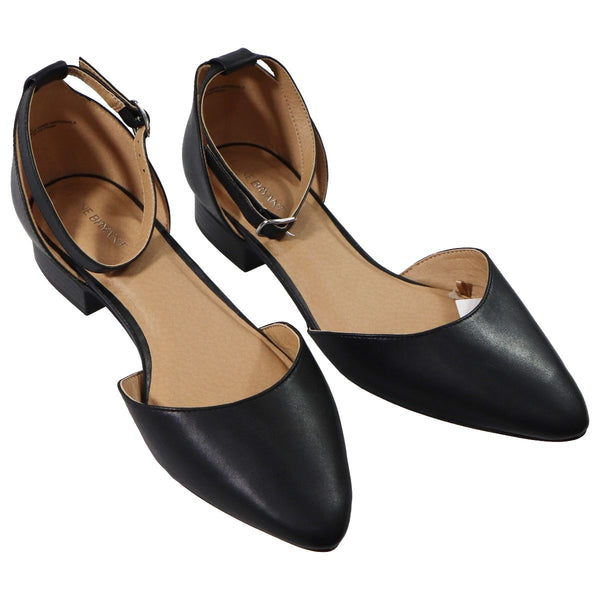 Lane Bryant Dream Cloud Two-Piece Ankle Strap Flats - Black (Size: 11W)