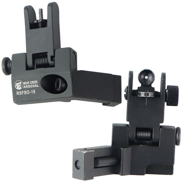 BCA AR-15/AR-10 Rear/Front Flip Up Canted Sight Combo - Black (RSFSO-15) - Bear Creek Arsenal - Simple Cell Shop, Free shipping from Maryland!