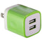 Universal (5V/2.1A) Dual USB Charger Travel Adapter - Green/White (PT-WC-13GRN) - Unbranded - Simple Cell Shop, Free shipping from Maryland!