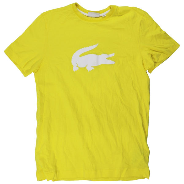 Lacoste Short Sleeve Logo Tee for Men - Yellow (Size M)