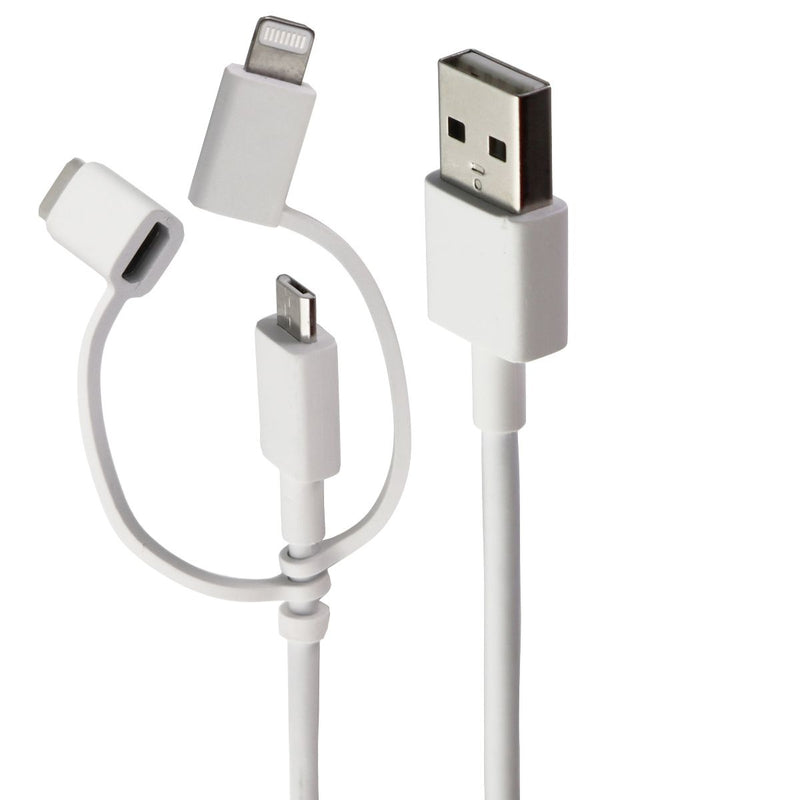 Generic 3.5 Ft (3-in-1) USB Cable with Micro, USB-C, & 8-PIN Tips - White - Unbranded - Simple Cell Shop, Free shipping from Maryland!