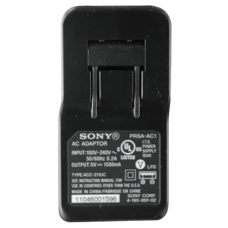 Sony (5V/1.5A) Single Port USB Wall Charger - Black (PRSA-AC1) - Sony - Simple Cell Shop, Free shipping from Maryland!