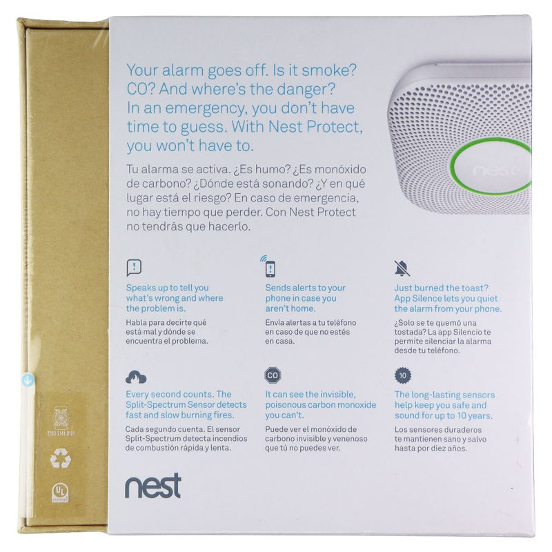 Nest S3003LWES Protect 2nd Generation Smoke and Carbon Monoxide Alarm Wired  120V
