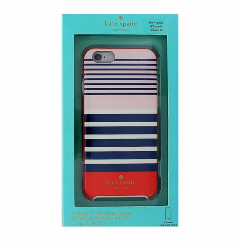Kate Spade iPhone 6s Hard Shell Case Cover - Red / Navy / Blush
