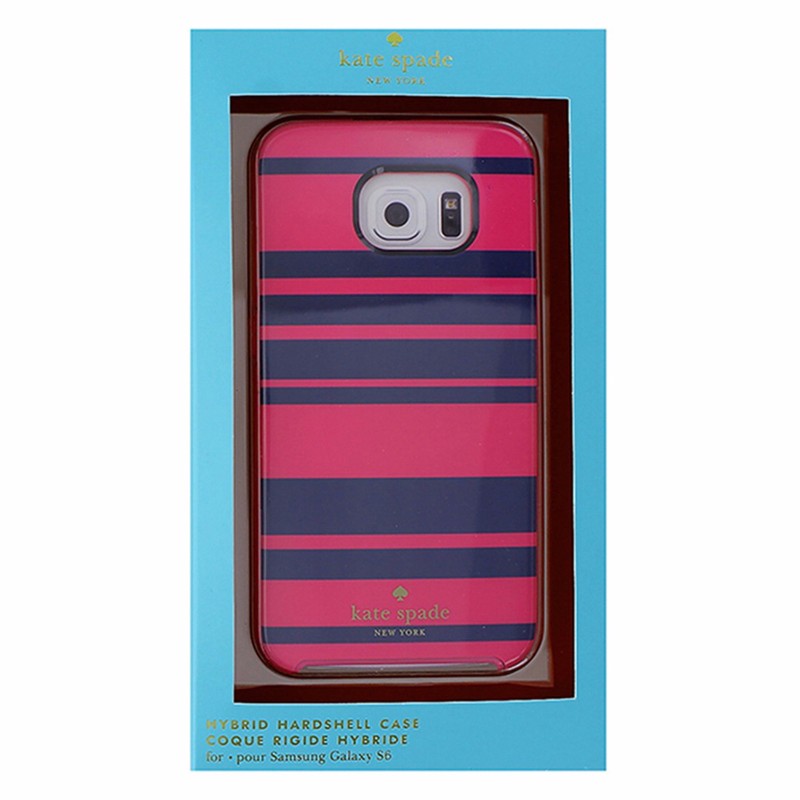 Kate Spade Hybrid Hardshell Case for Samsung Galaxy S6 - Pink/Dark Blue Stripe - Kate Spade - Simple Cell Shop, Free shipping from Maryland!