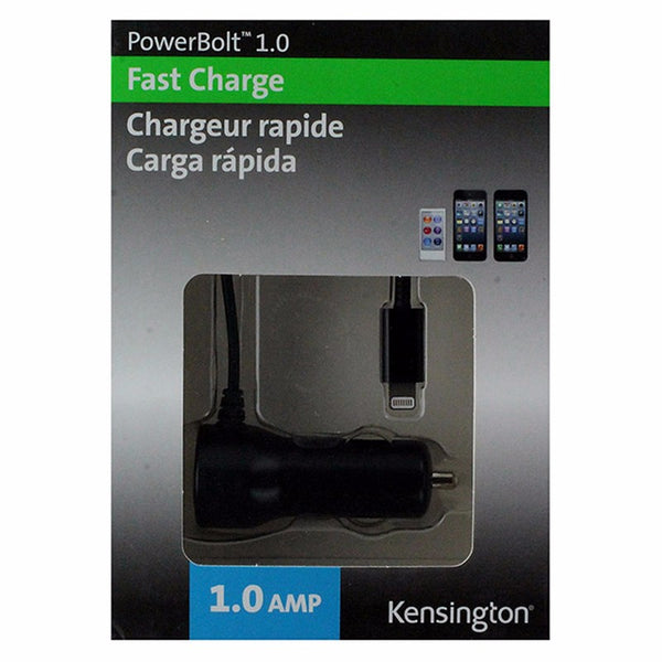 Kensington PowerBolt 1 Amp Fast Charge Car Charger for iPhone - Black - Kensington - Simple Cell Shop, Free shipping from Maryland!