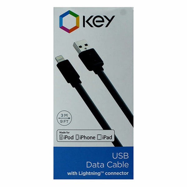 KEY Enhanced (CDSL30007GLU) 9Ft USB Data Cable for iPhones - Black - KEY Enhanced - Simple Cell Shop, Free shipping from Maryland!