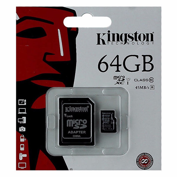 Kingston 64GB Micro SDXC Class 10 Memory Card with SD Adapter - Kingston - Simple Cell Shop, Free shipping from Maryland!