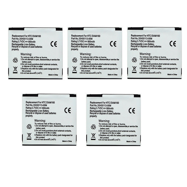 KIT 5x OEM HTC 35H00113-00M 900 mAh Replacement Battery for HTC DIAM160 - HTC - Simple Cell Shop, Free shipping from Maryland!