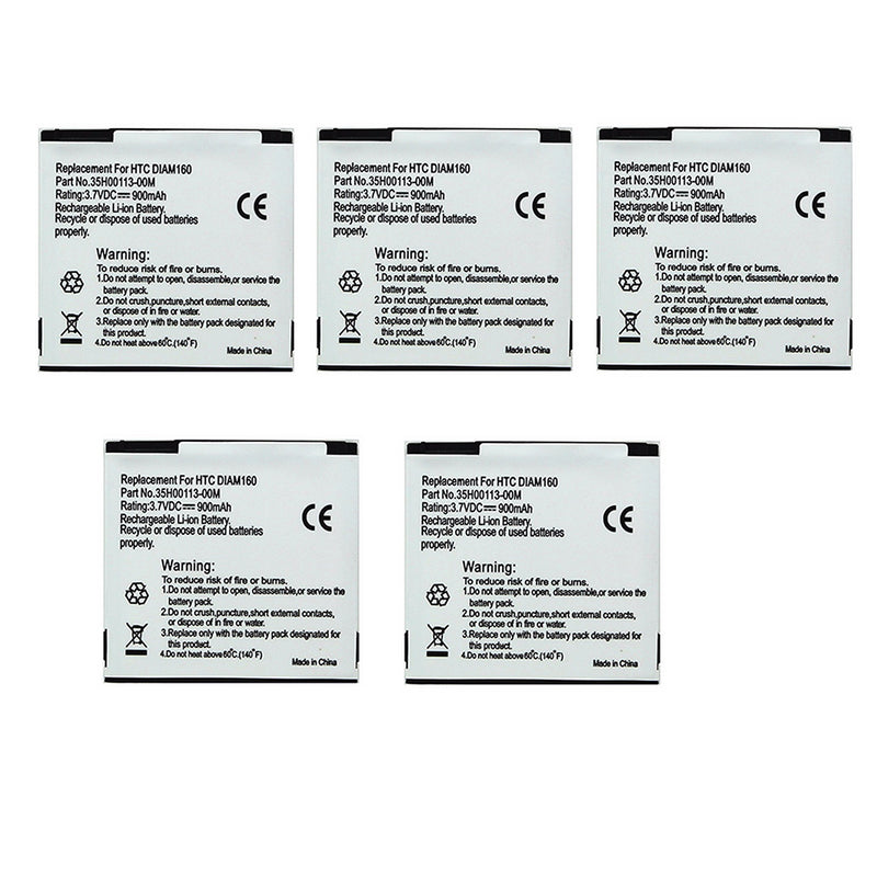 KIT 5x OEM HTC 35H00113-00M 900 mAh Replacement Battery for HTC DIAM160 - HTC - Simple Cell Shop, Free shipping from Maryland!